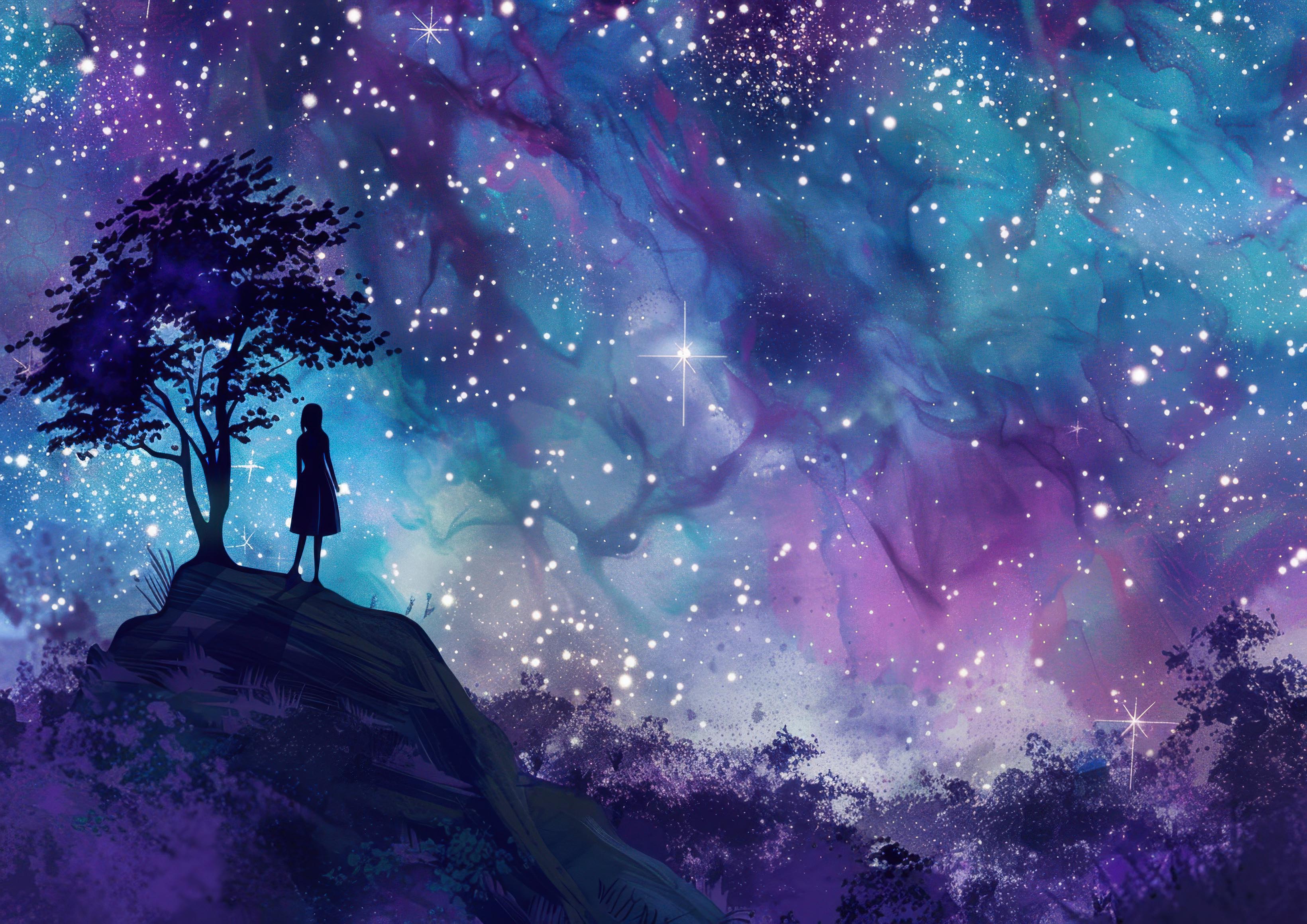 Preview for Dreamy-night-sky-landscape-astrophotography-photo-background-7ea2a