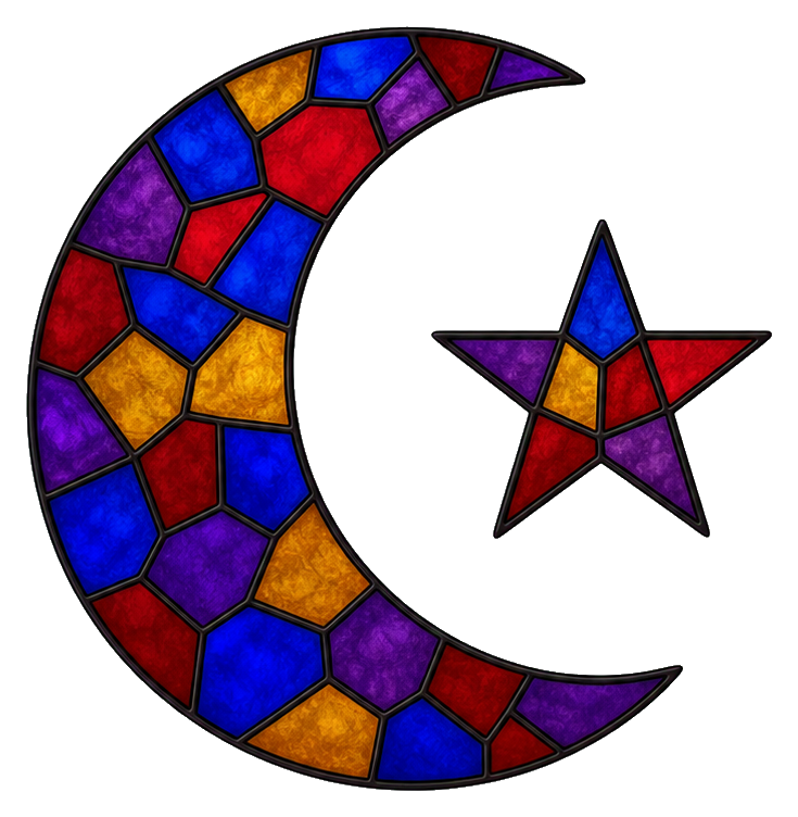 Preview for Stained Glass Star Crescent Sticker
