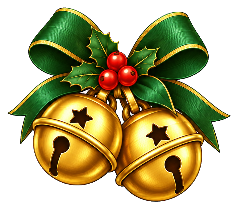 Preview for Golden Christmas Bells With Green Bow