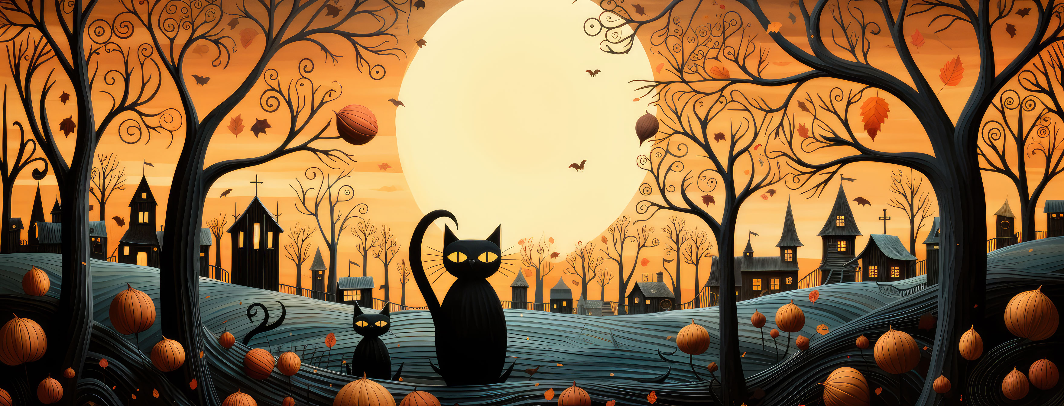 Preview for Halloween-night-black-cat-halloween-cover-background-28cc8