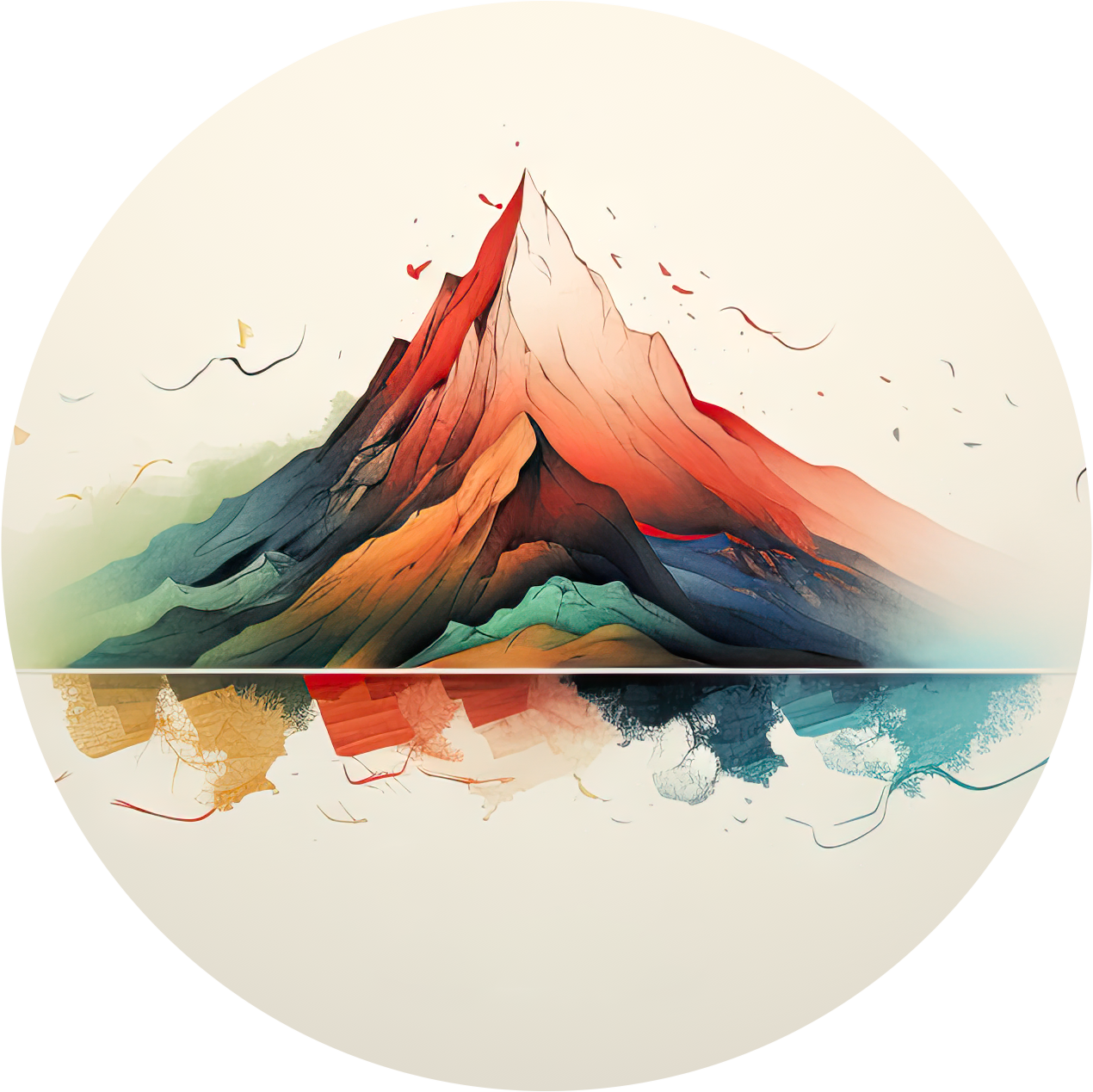 Preview for Vibrant-mountain-landscape-illustration-logo-mountain-sticker-6b85c
