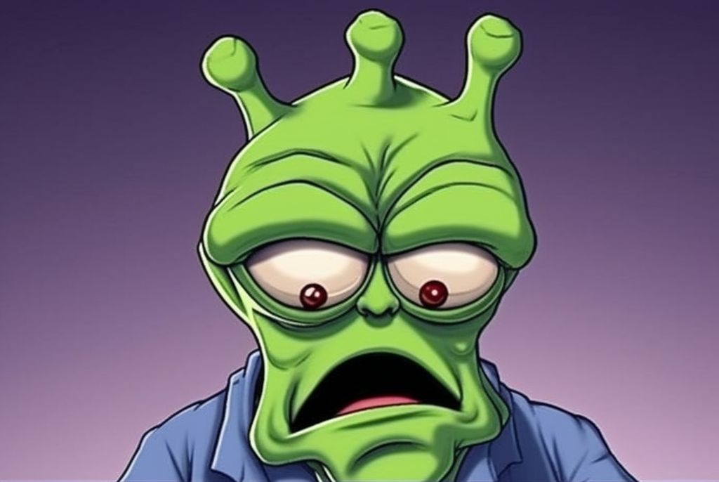 Preview for Cartoon-alien-character-design-cartoon-meme-background-d820f