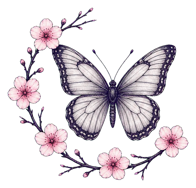 Preview for Cherry Blossom Arc Butterfly Sticker