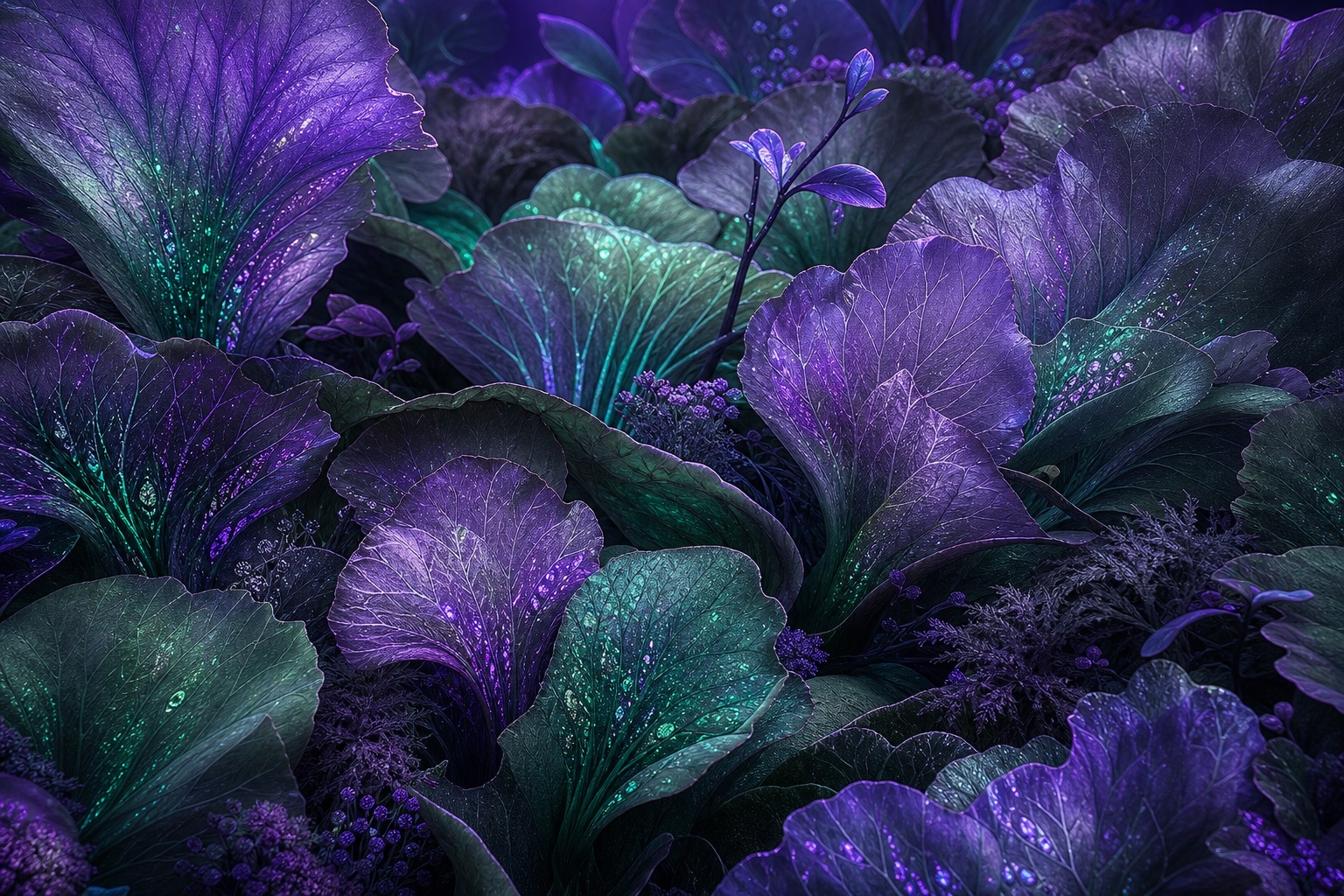 Preview for Violet Jade Bioluminescent Botanical Background