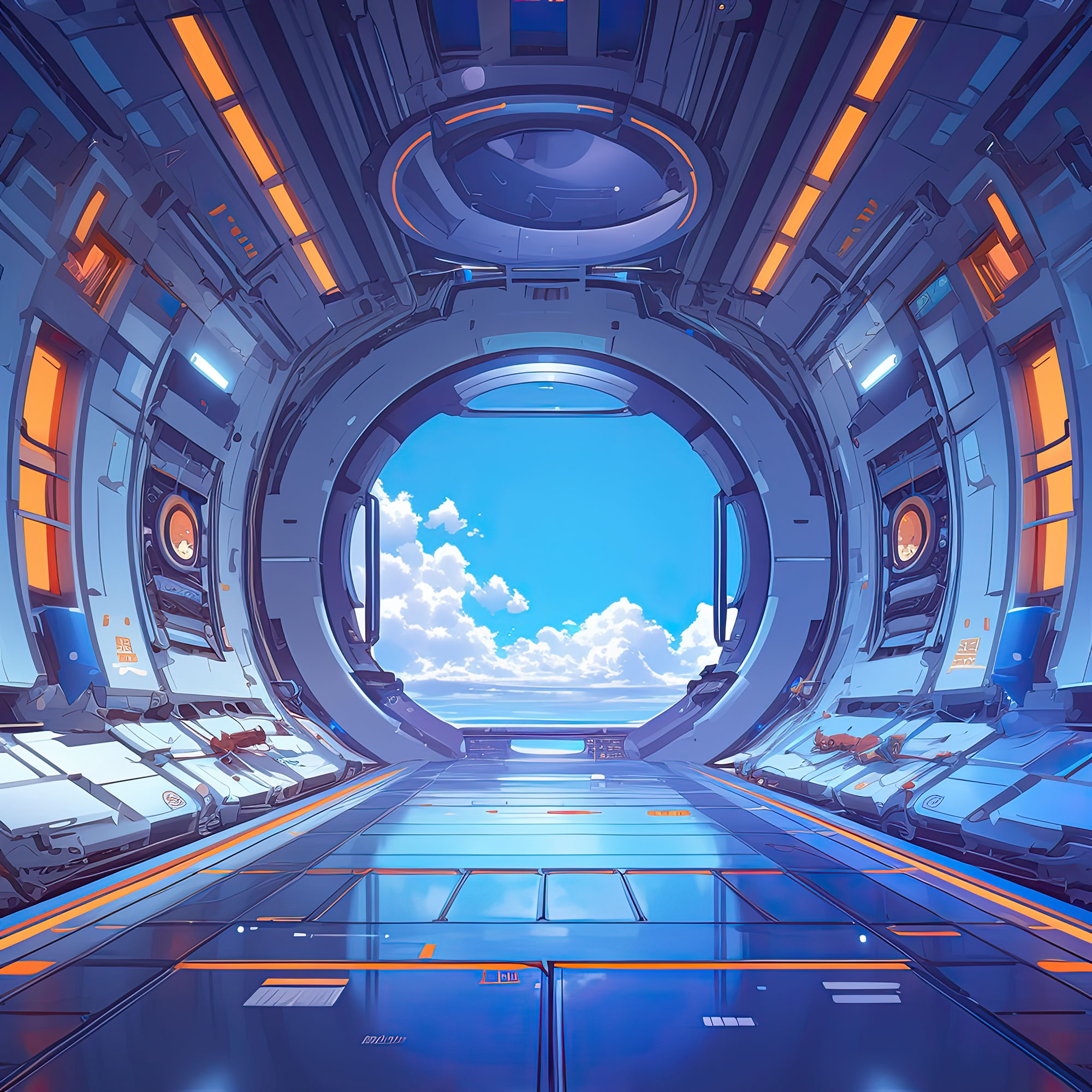 Preview for Futuristic-space-station-corridor-sci-fi-backdrop-background-ea7c2