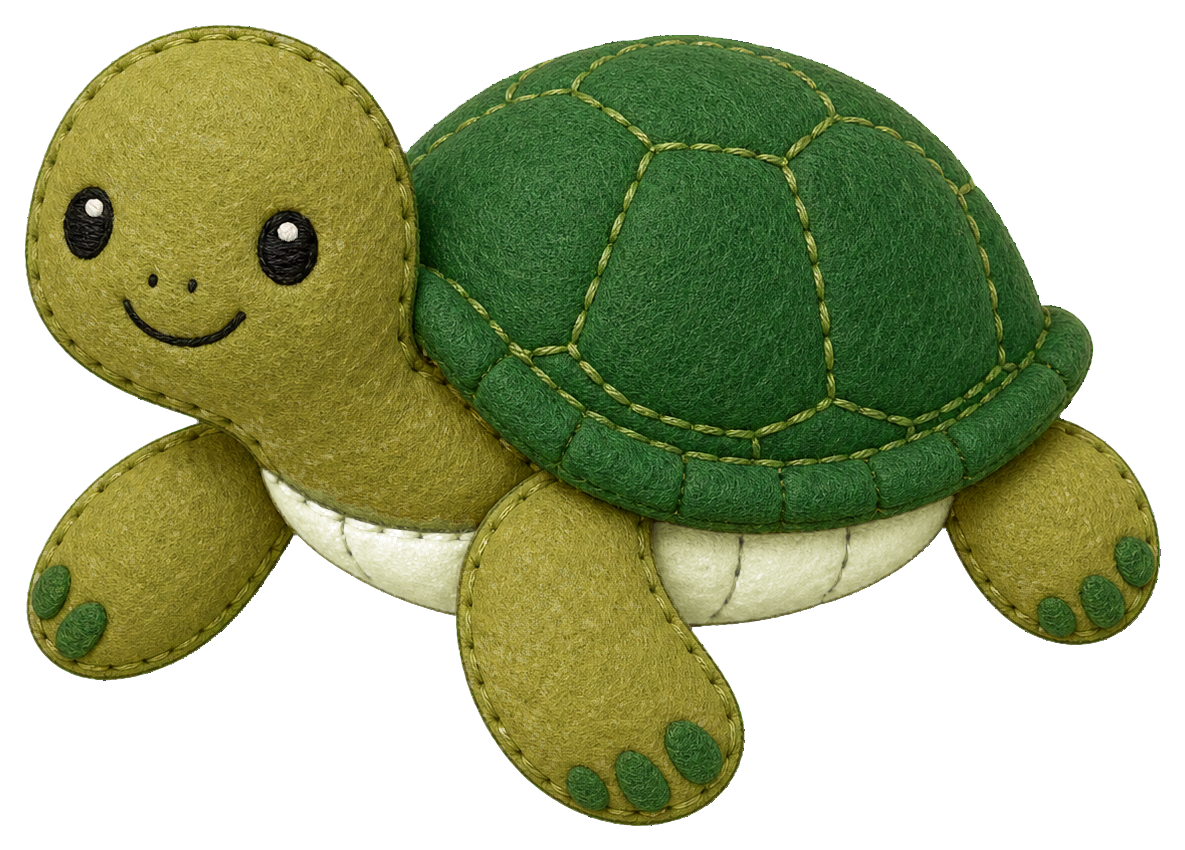 Preview for Cute Felt Turtle Sticker Graphic