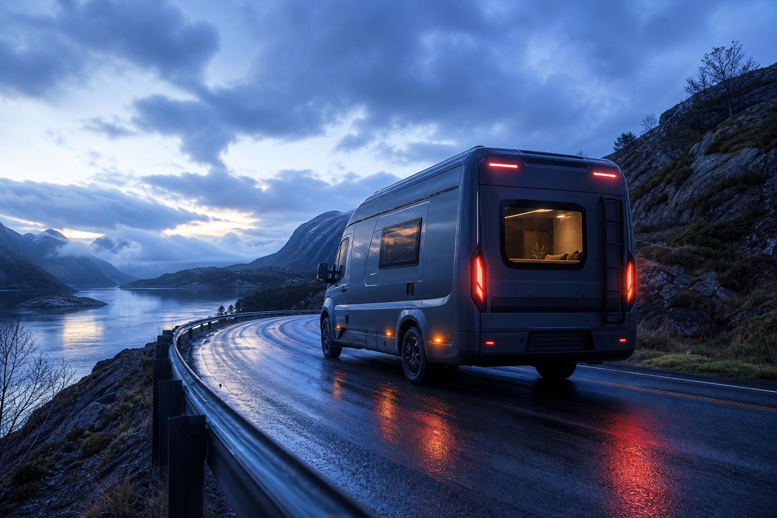 Preview for Camper Van Blue Hour Stock Background