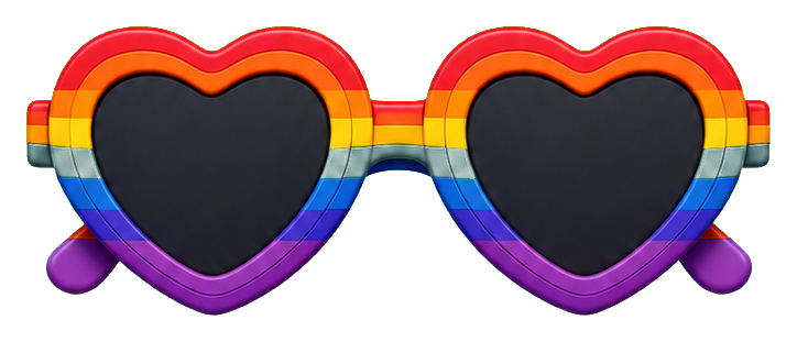 Preview for Rainbow Heart Sunglasses Sticker