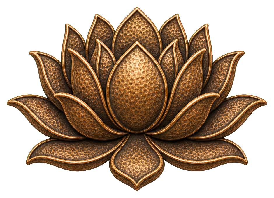 Preview for Hammered Bronze Lotus Flower Sticker
