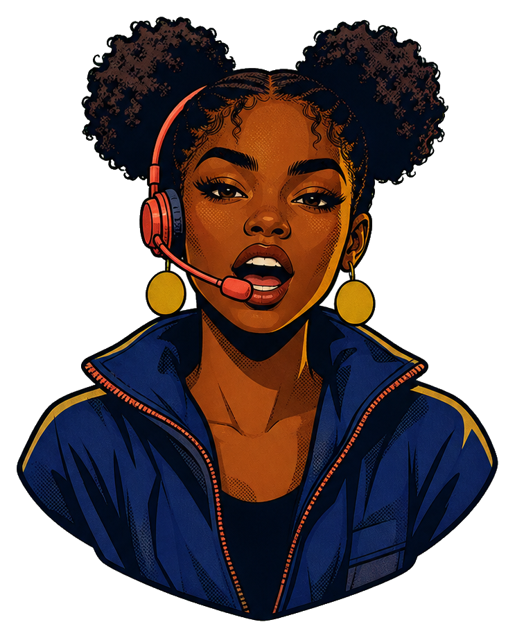 Preview for Indigo Afro Puffs Headset Sticker