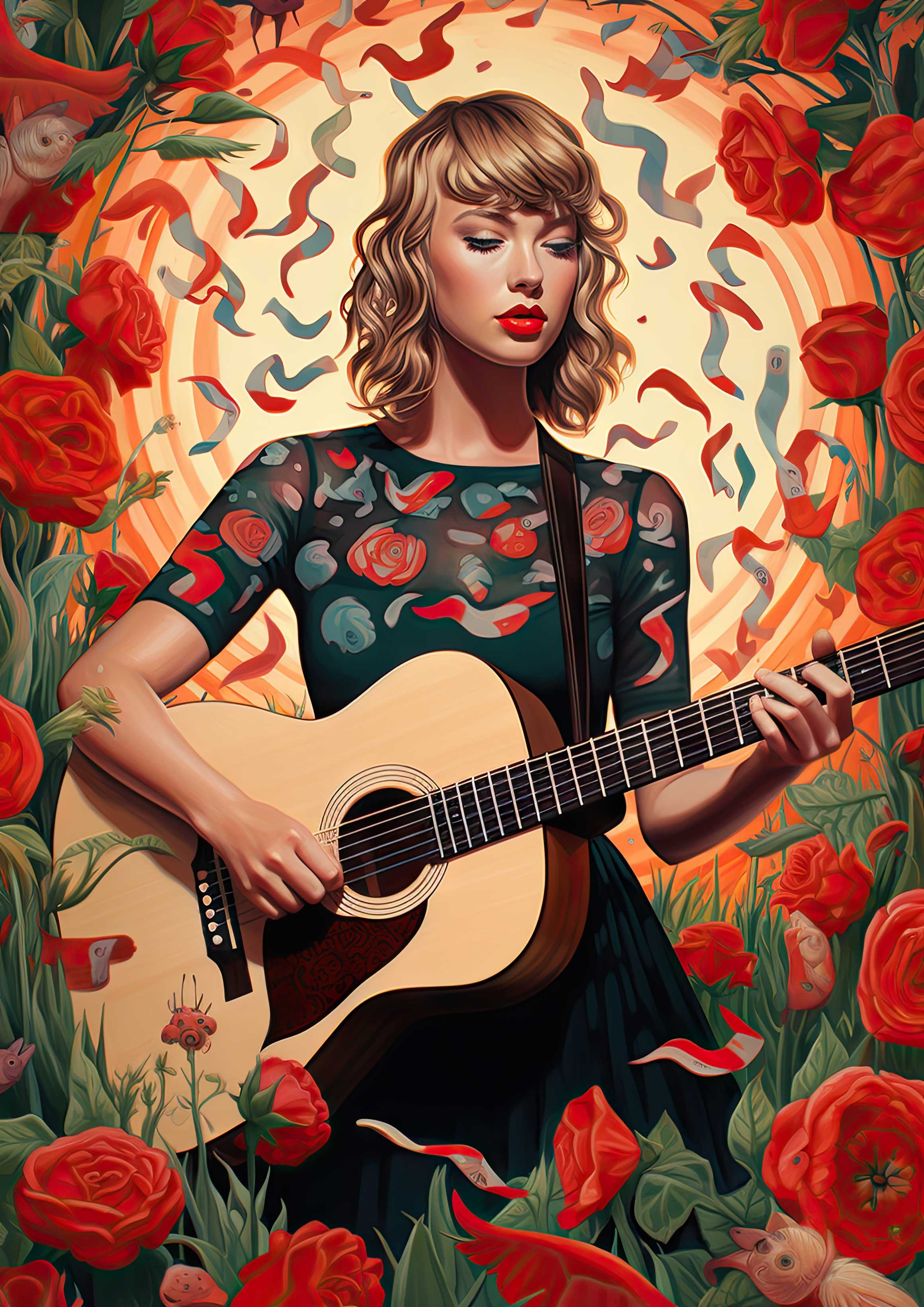 Preview for Taylor-swift-guitar-floral-art-background-53913
