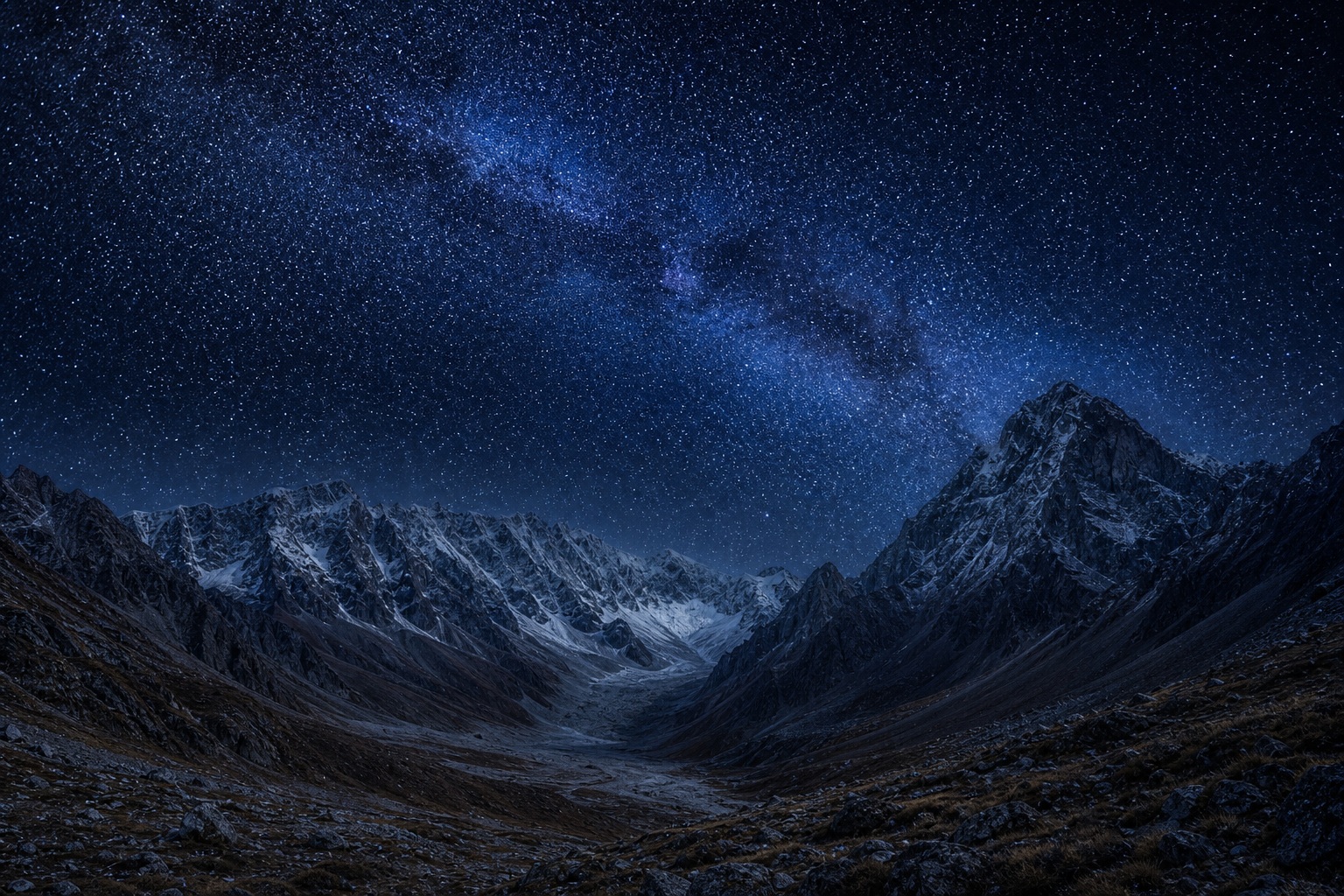 Preview for Starry Mountain Night Sky Background