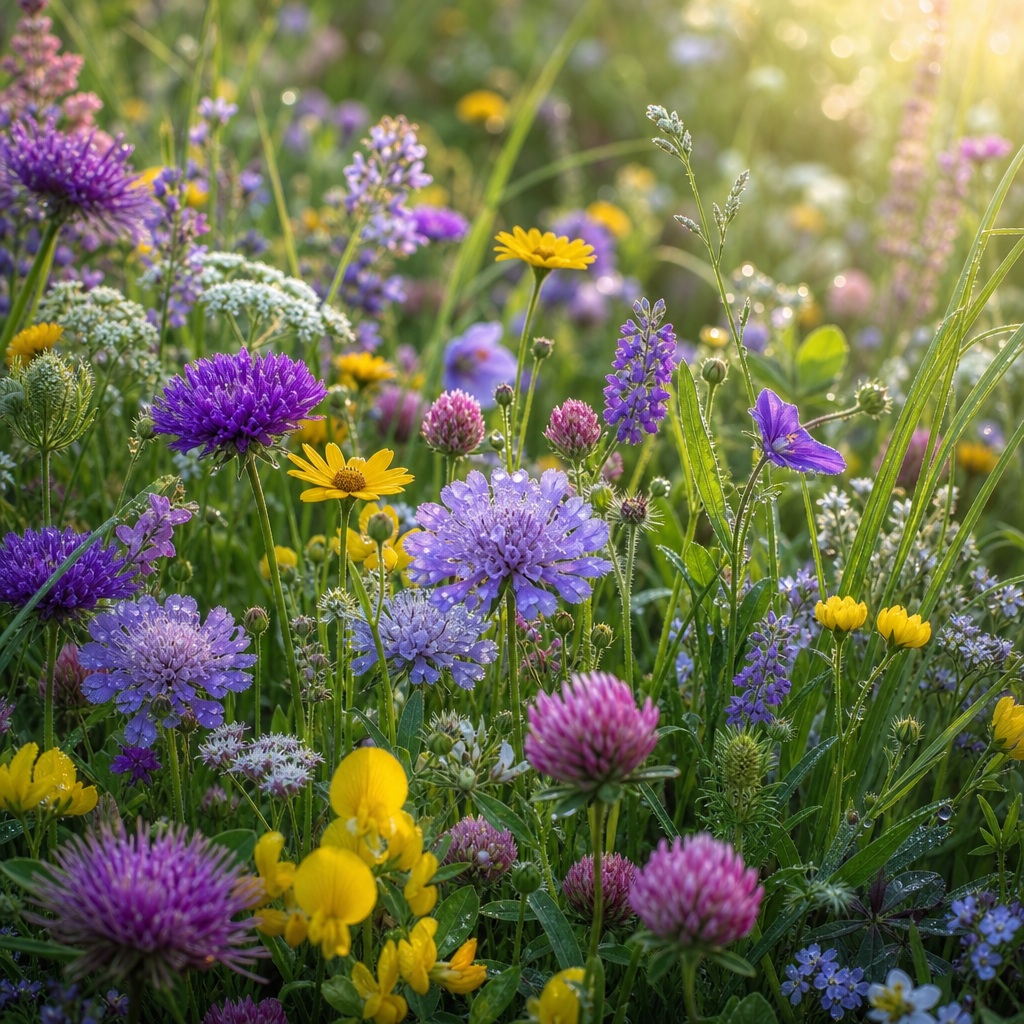 Preview for Square Meadow Bloom Floral Background