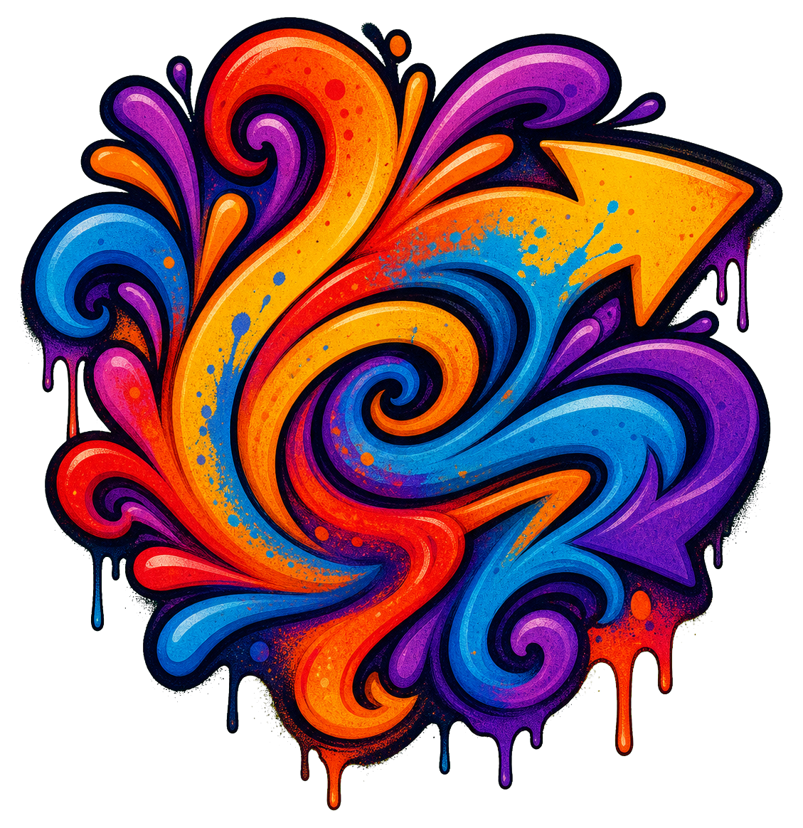 Preview for Abstract Graffiti Swirl Sticker