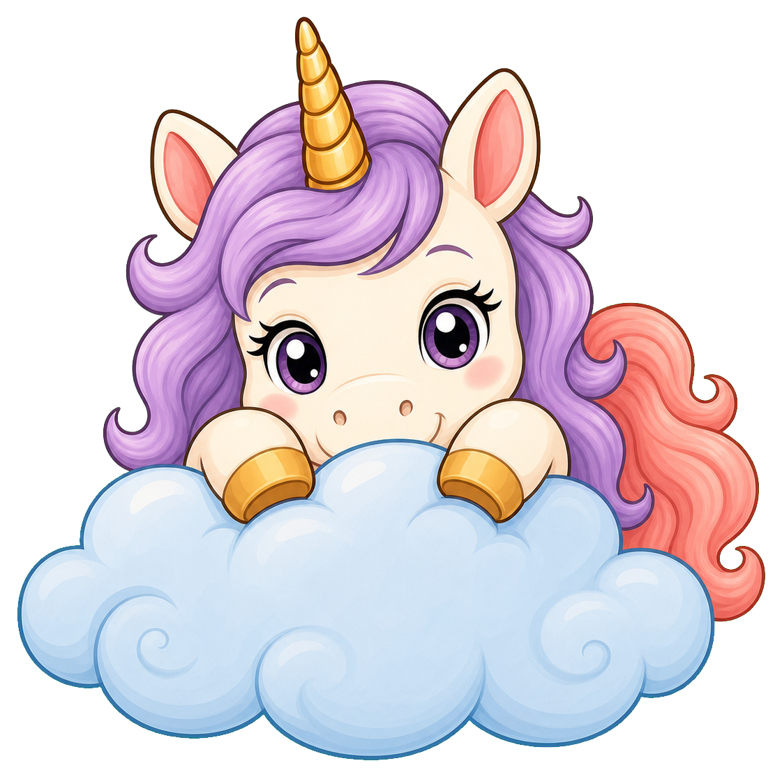 Preview for Cloud Peek Unicorn Sticker