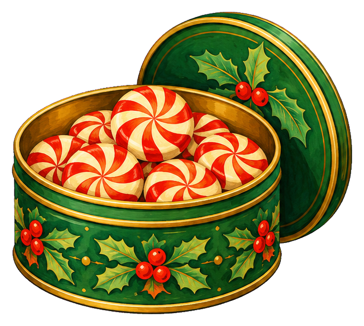 Preview for Christmas Candy Tin With Peppermints