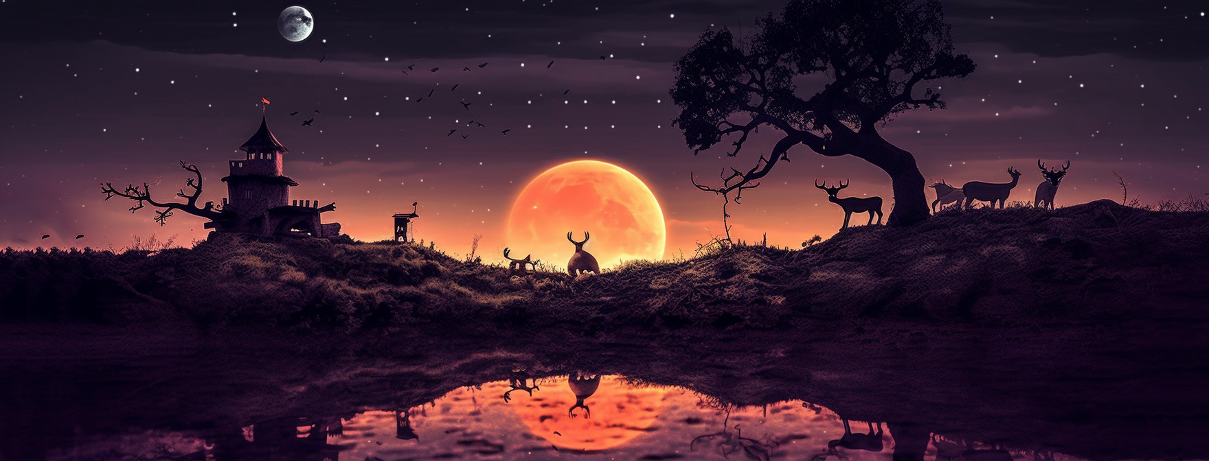 Preview for Serene-night-landscape-art-ai-facebook-background-a31a1