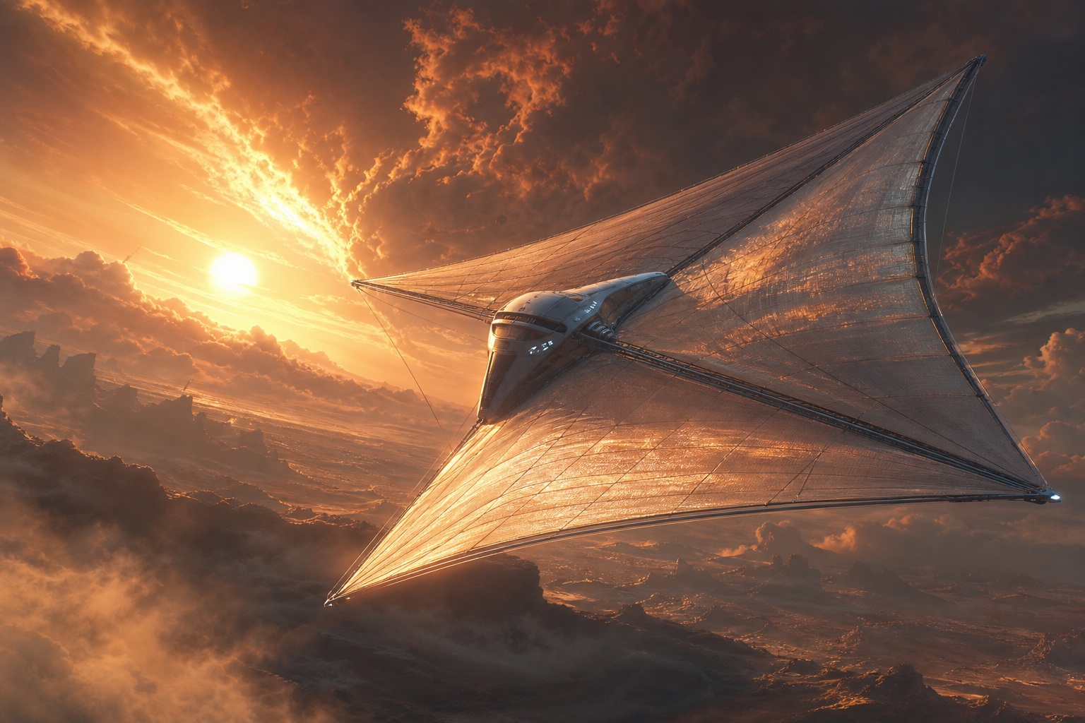 Preview for Solar Sail Spacecraft Stock Background