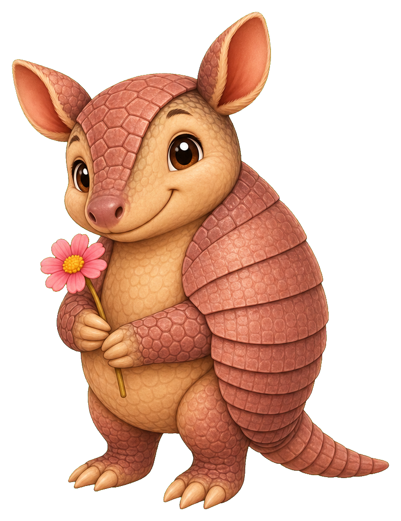 Preview for Armadillo With Flower Sticker