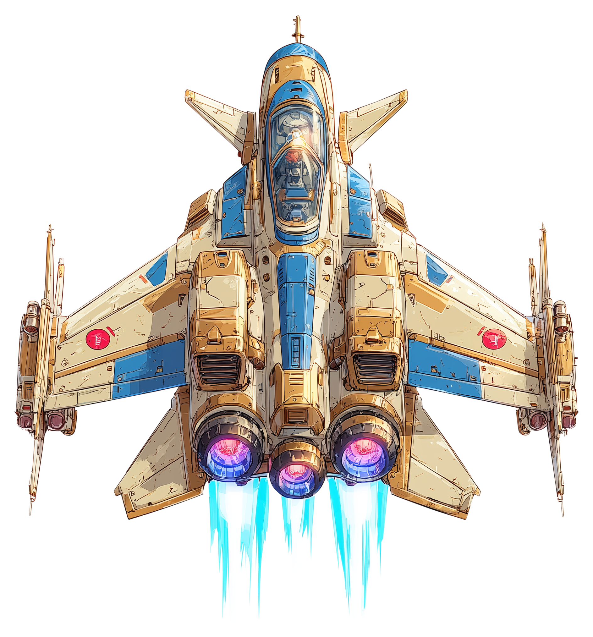 Preview for Futuristic-fighter-jet-illustration-spaceship-sticker-adadf