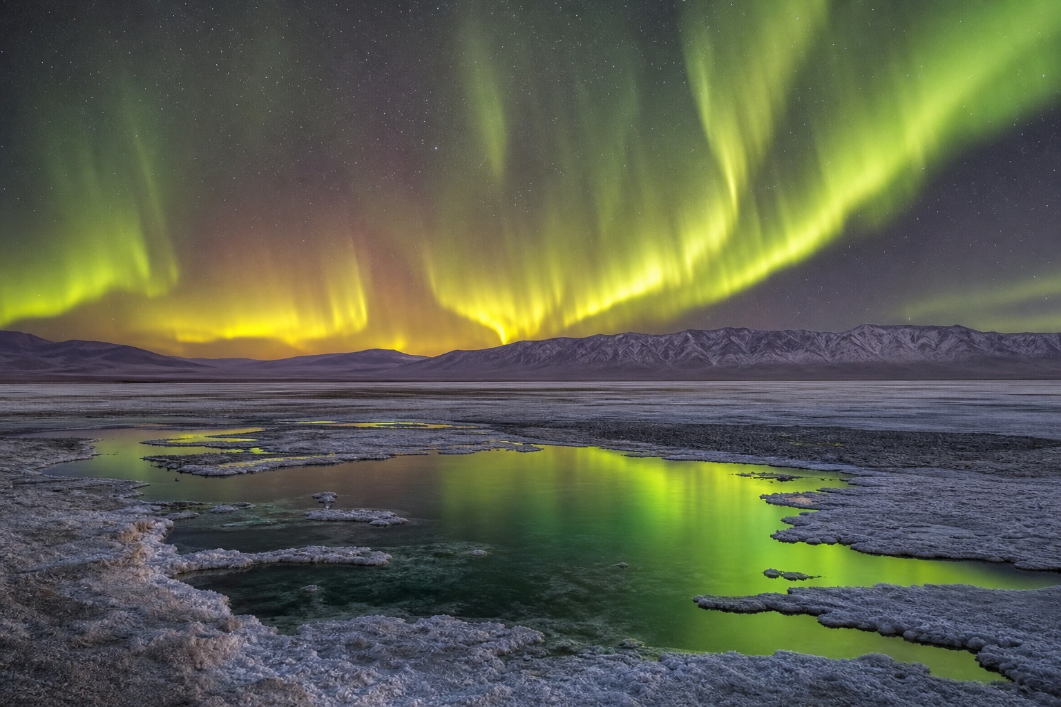 Preview for Aurora Night Landscape Stock Background