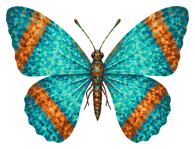 Preview for Pointillist Butterflies Turquoise Copper