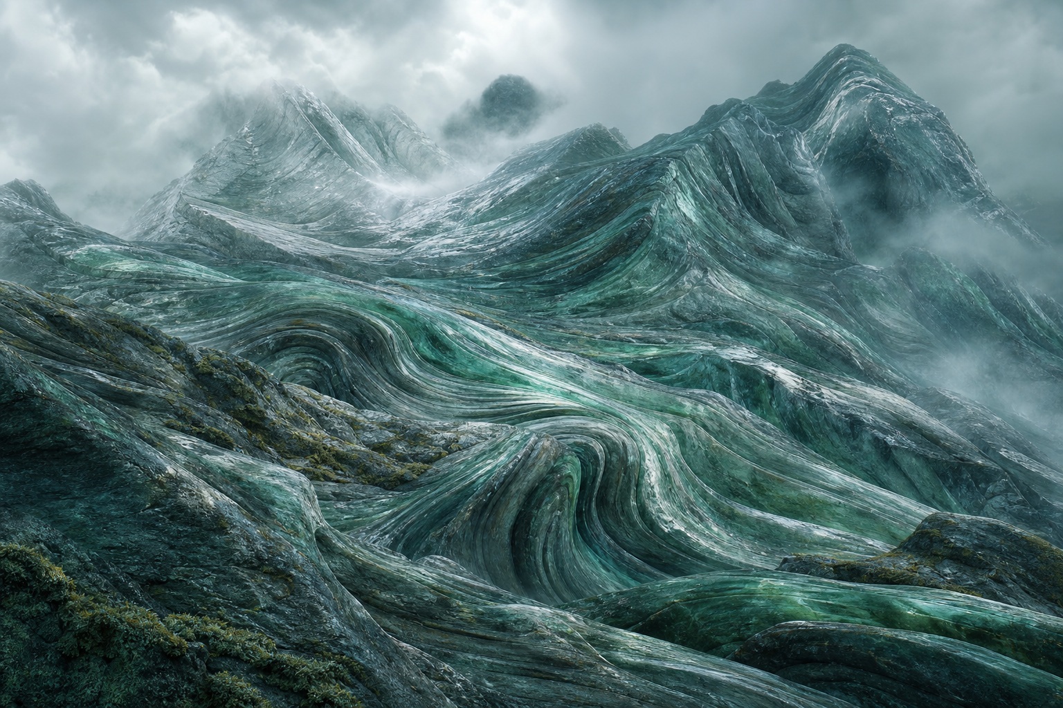 Preview for Jade Storm Futuristic Mountain Background