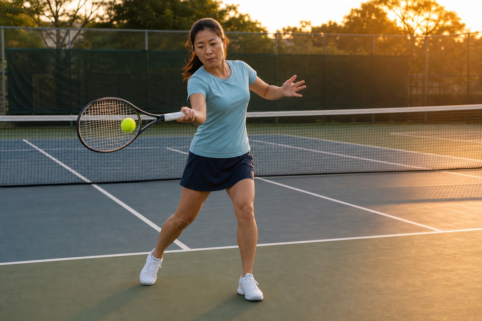 Preview for Sunset Tennis Practice Stock Background