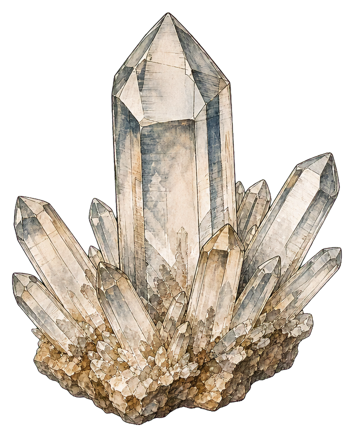 Preview for Quartz Crystal Point Cluster Sticker