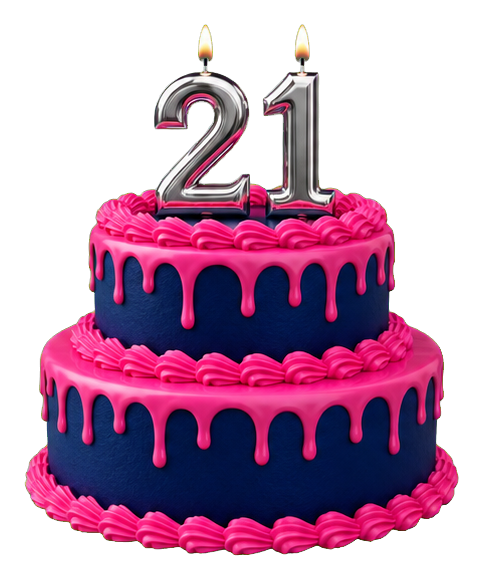 Preview for 21 Birthday Cake Sticker