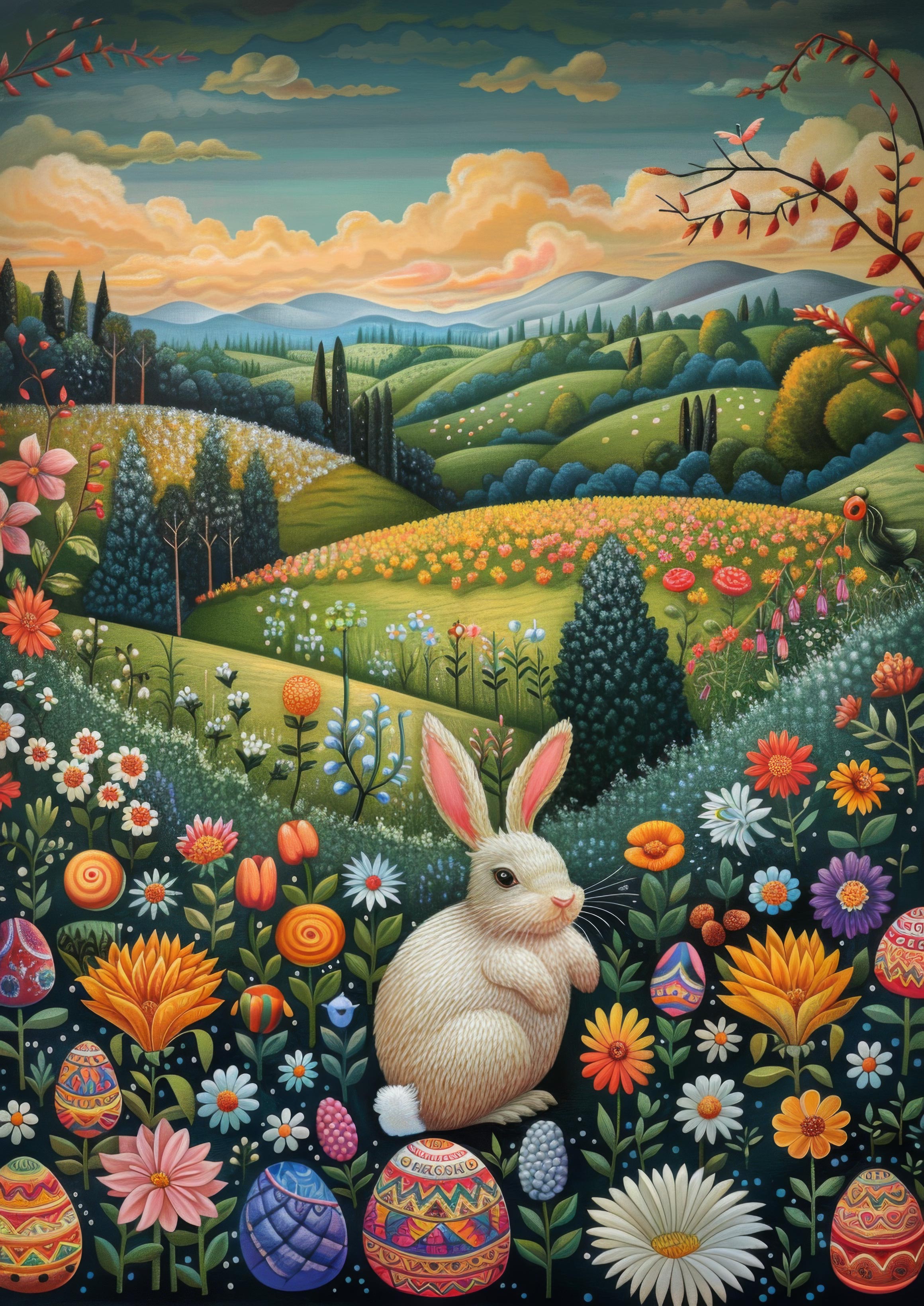 Preview for Easter-bunny-floral-landscape-background-28ae6