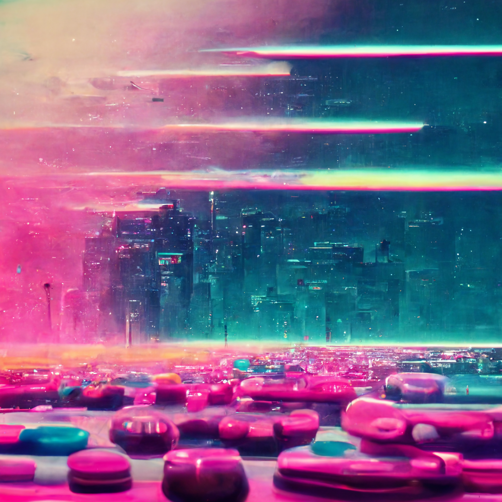 Preview for Futuristic-city-pills-ai-images-background-15102