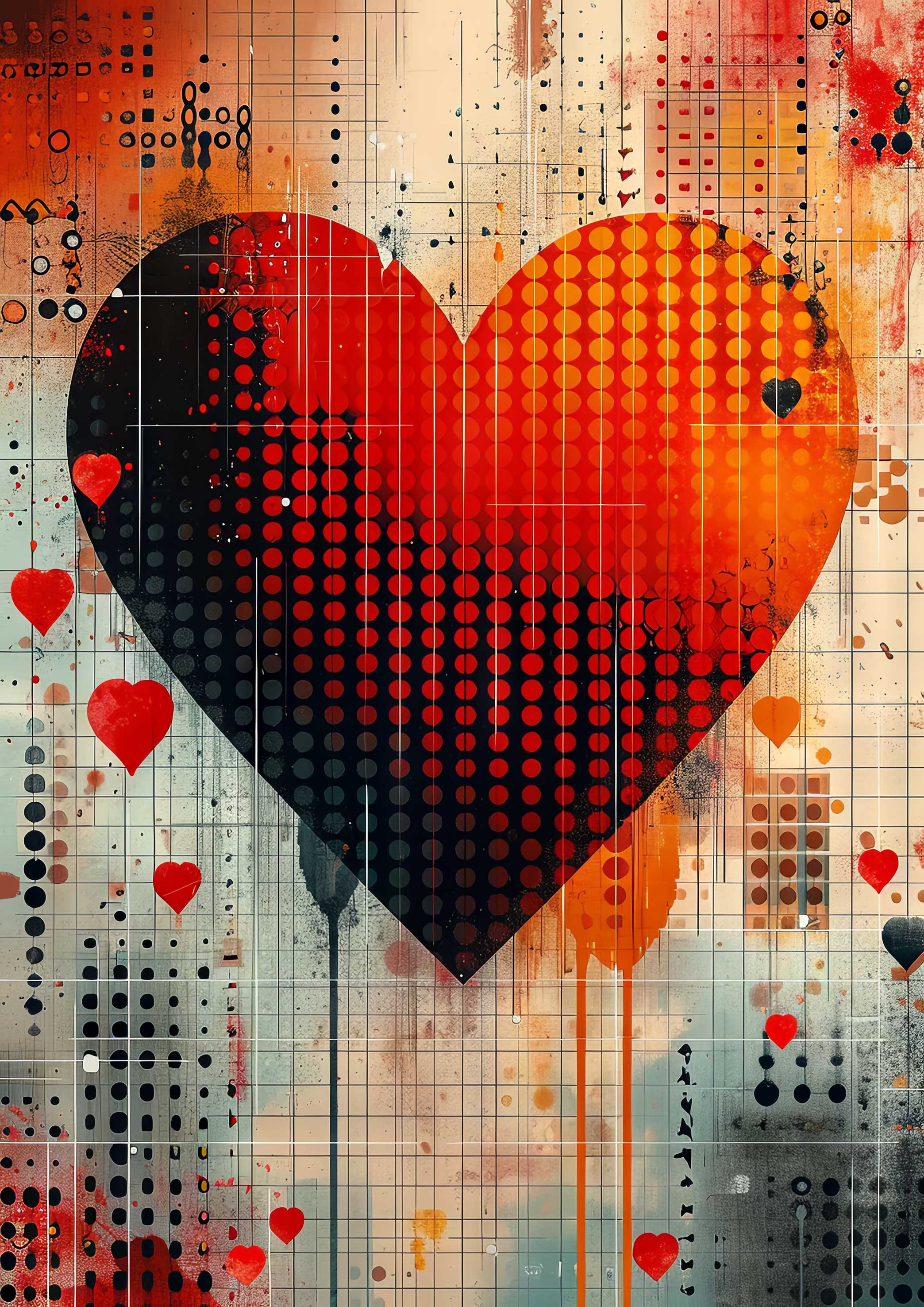 Preview for Digital-heart-art-template-love-background-eb920
