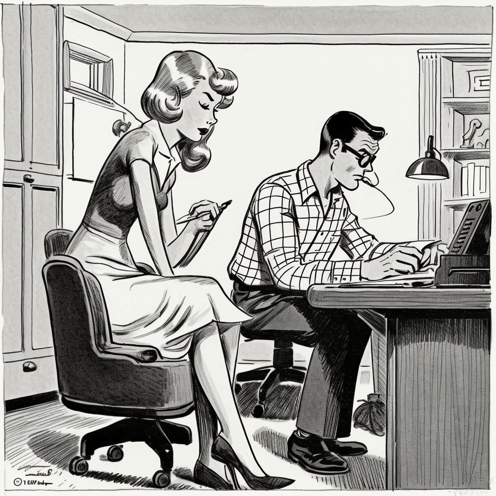 Preview for Vintage-office-illustration-vintage-meme-background-3e3d2