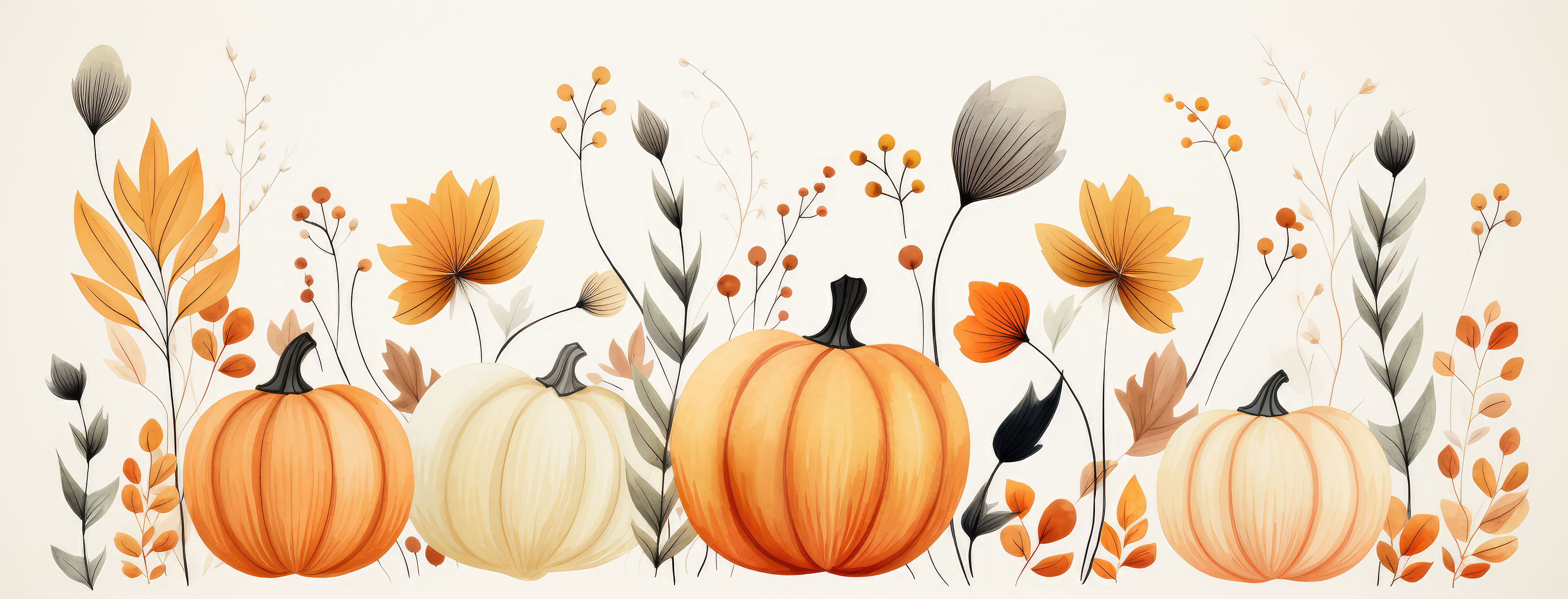 Preview for Autumn-pumpkins-foliage-halloween-cover-background-3a358