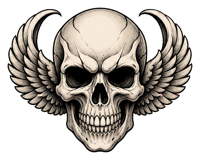 Preview for Winged Skull Sticker Graphic