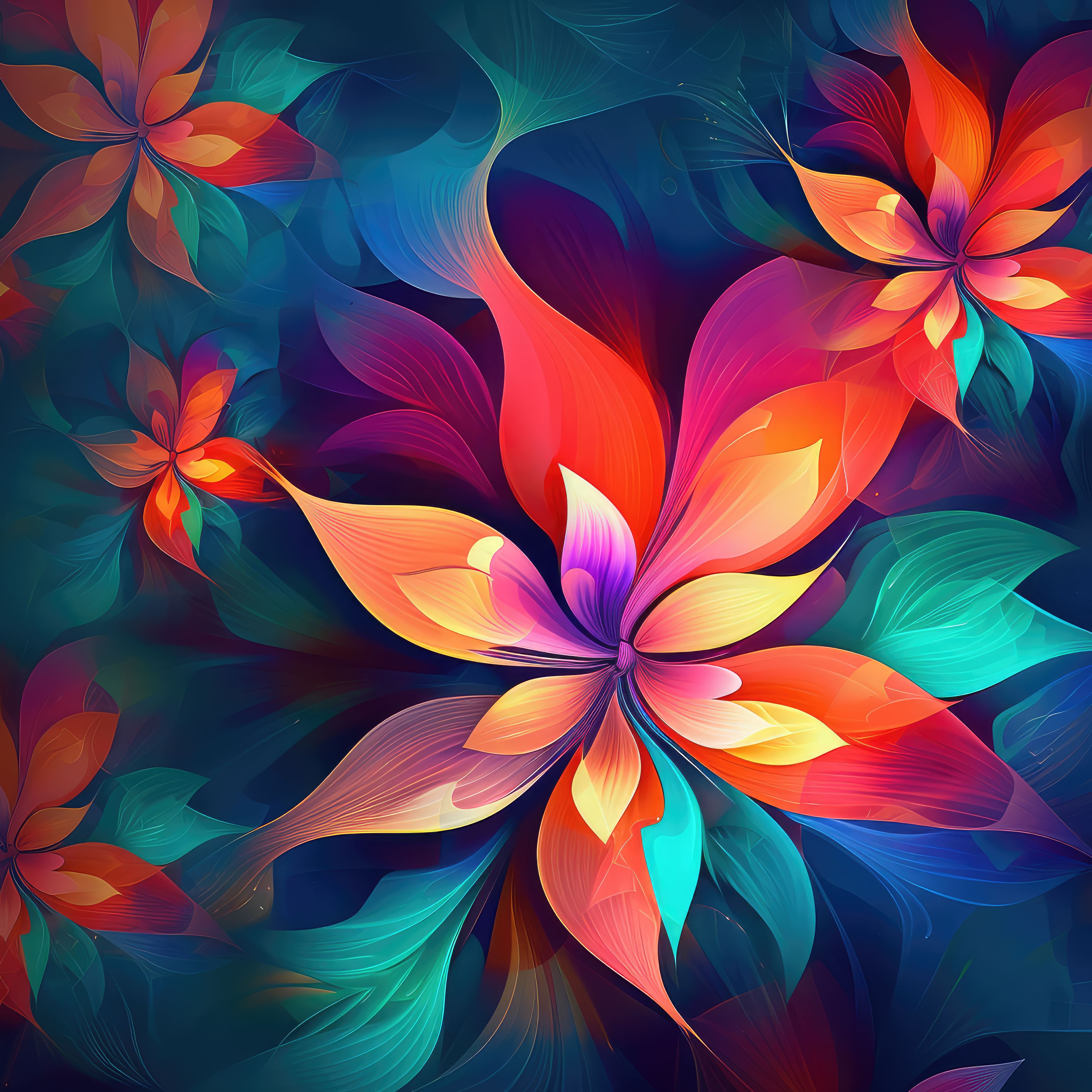 Preview for Vibrant-floral-pattern-design-abstract-background-d225c