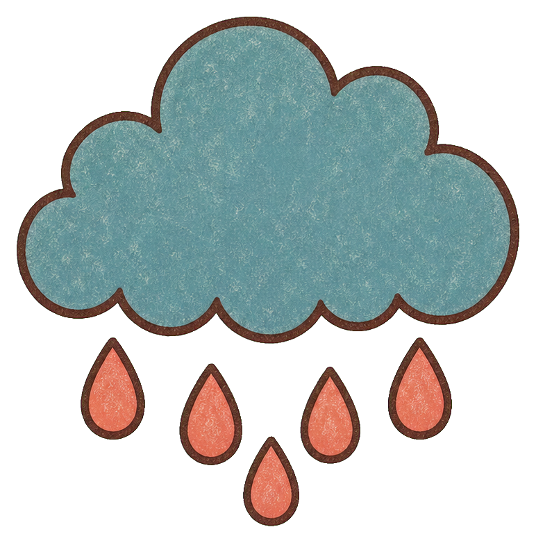 Preview for Dusty Blue Rain Cloud Sticker