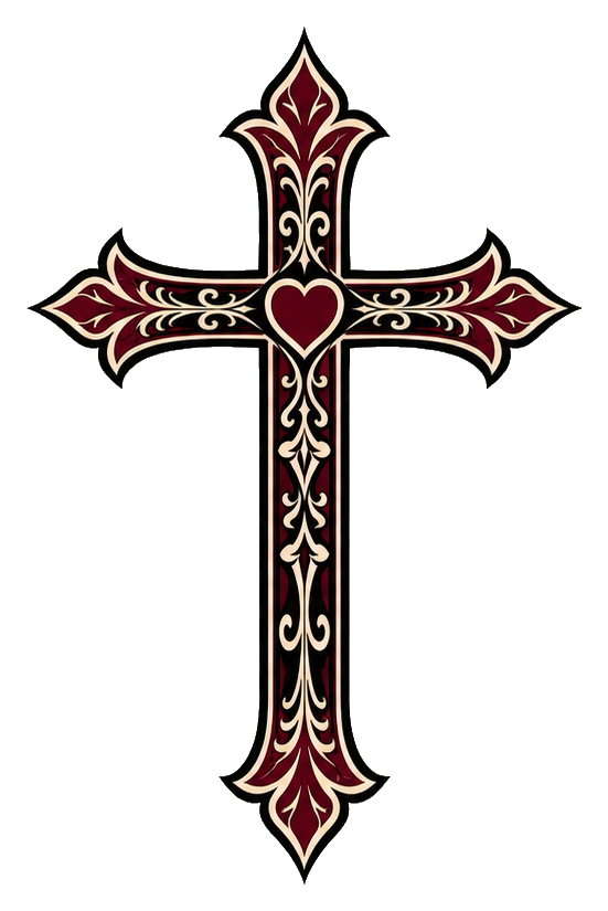 Preview for Heart Center Cross Sticker Graphic