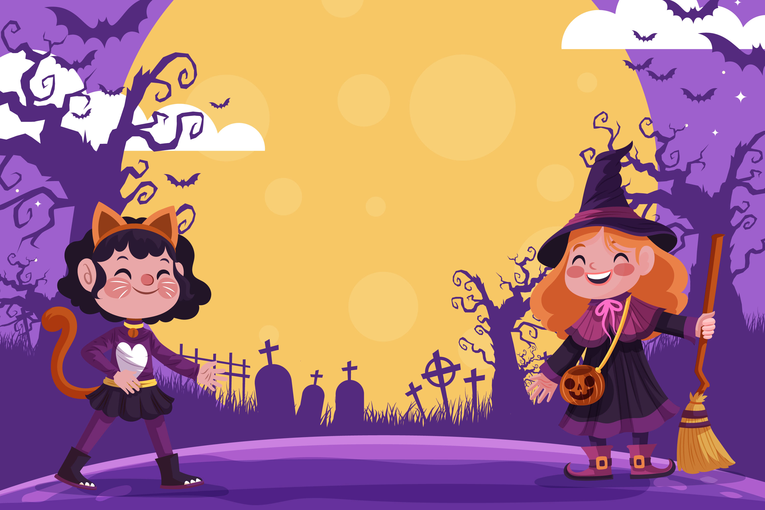 Preview for Halloween-cartoon-children-costumes-background-72278