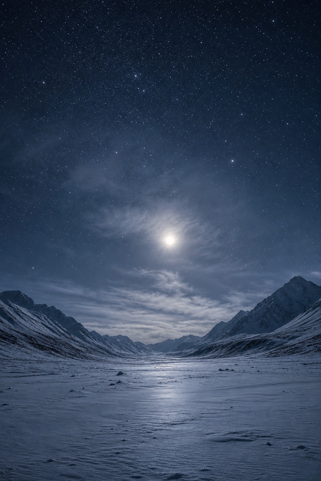 Preview for Moonlit Mountain Night Sky Background