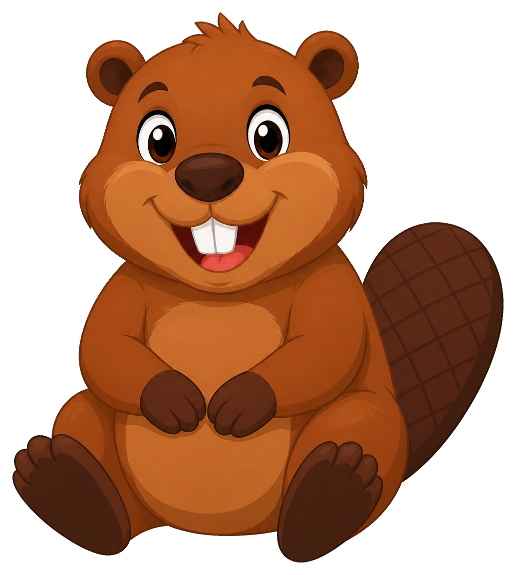 Preview for Beaver Sitting Smile Sticker
