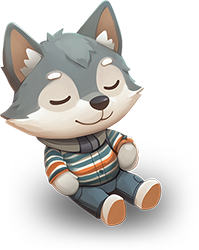 Preview for Relaxed-cartoon-wolf-character-sticker-26af3
