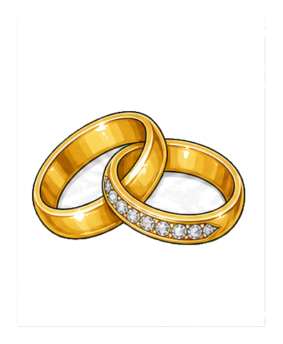 Preview for Paired Rings Wedding Sticker