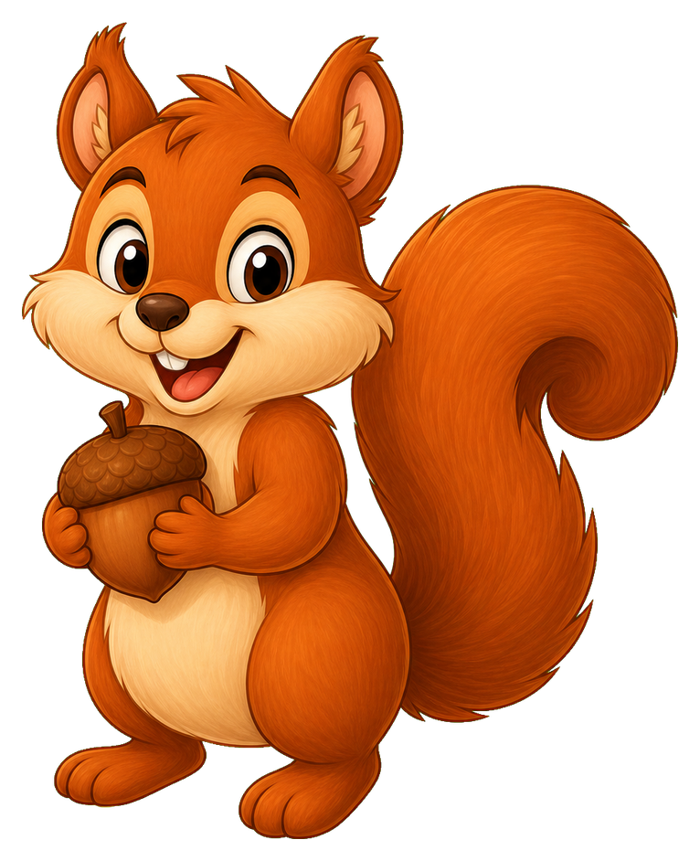Preview for Cute Squirrel Sticker With Acorn
