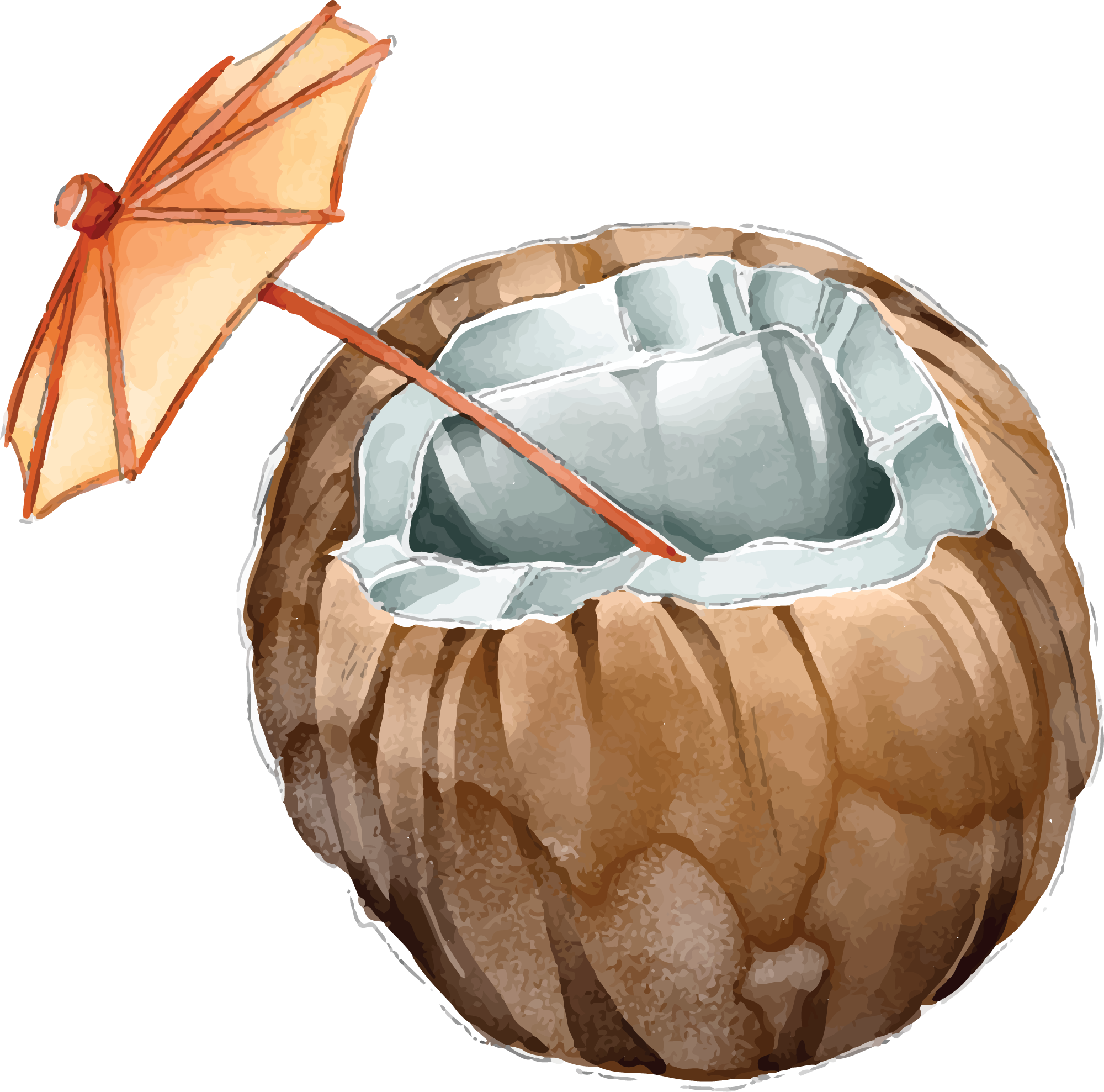 Preview for Tropical-coconut-cocktail-illustration-summer-watercolor-sticker-8f44a