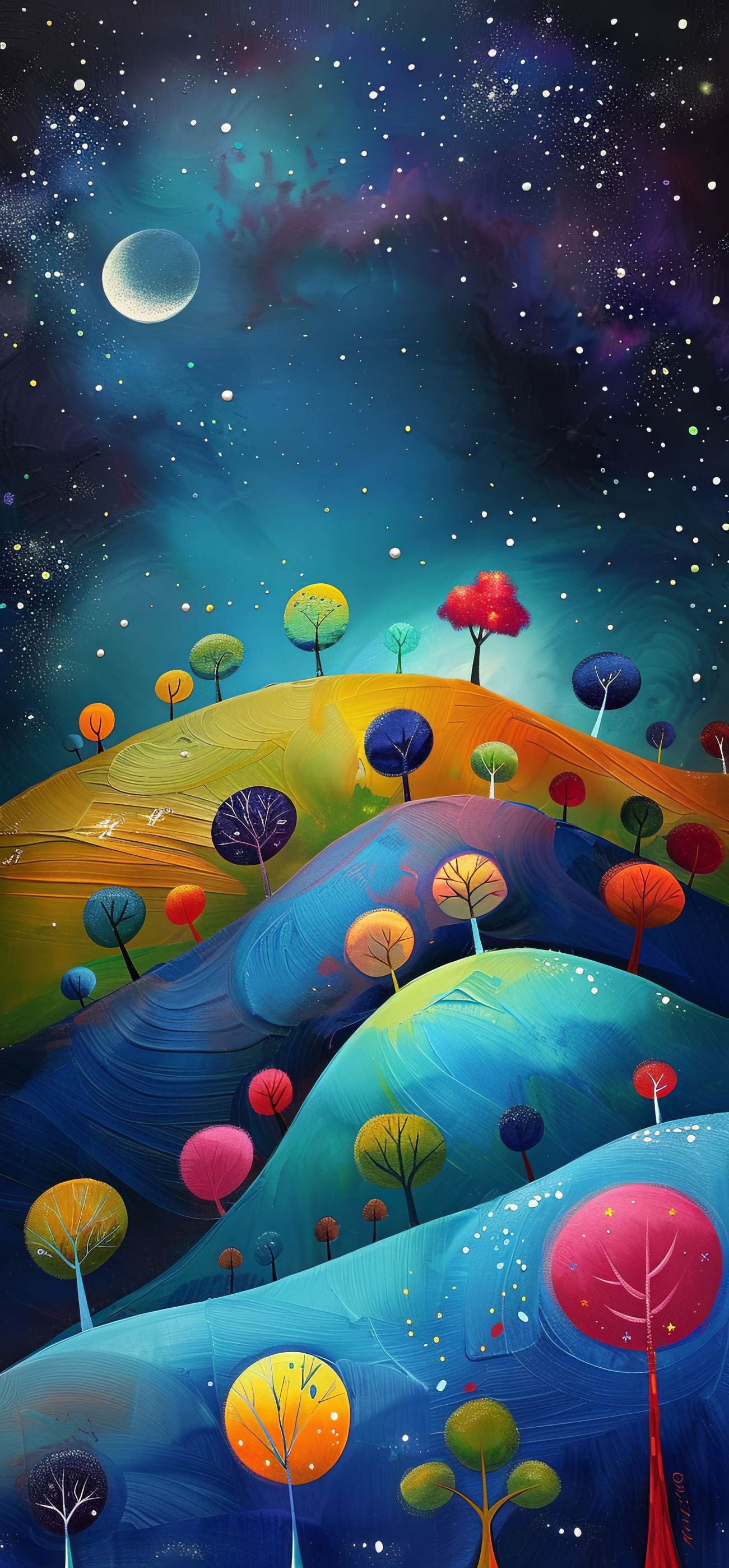 Preview for Whimsical-night-landscape-astrophotography-phone-background-4b6ef