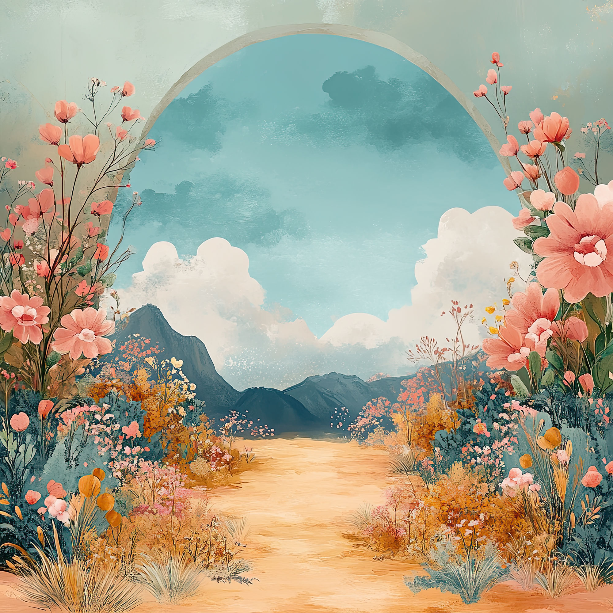 Preview for Serene-floral-landscape-nature-backdrop-background-f1f52