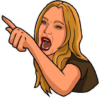 Preview for Cartoon-woman-pointing-yelling-face-sticker-05a74