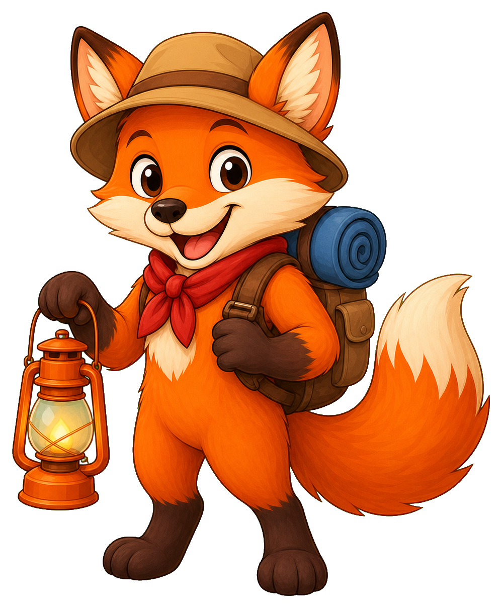 Preview for Camping Fox Sticker